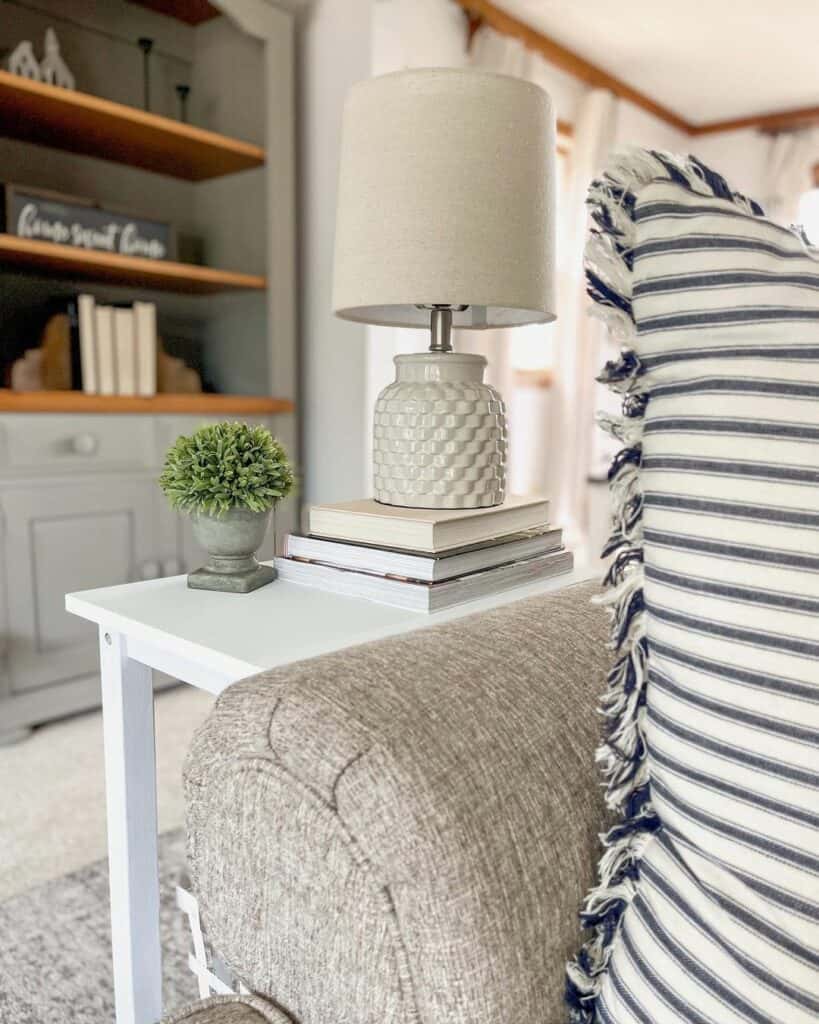 Organic Accents in Neutral Living Room