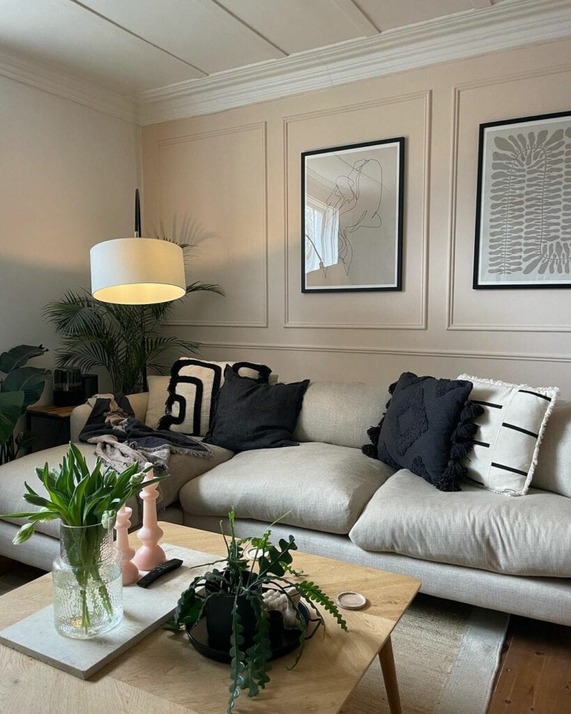 Pink Picture Frame Molding to Display Artwork