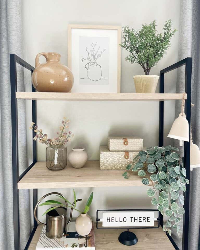 Plant-centered Shelf Decor