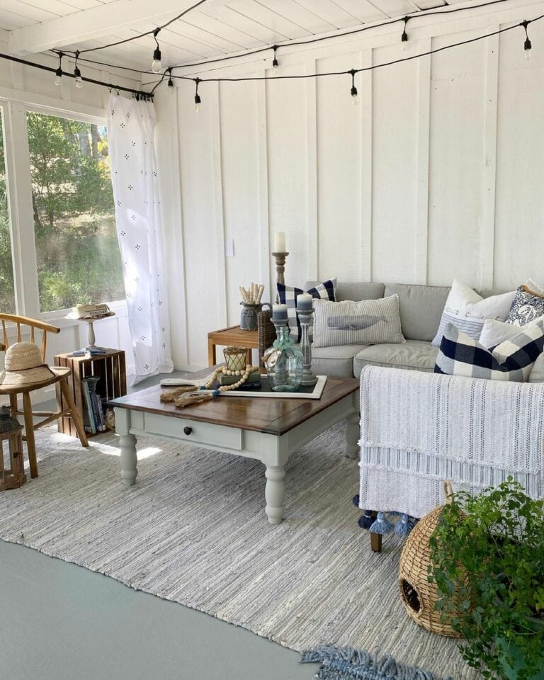 Screened-in Porch Features Living Room Furniture