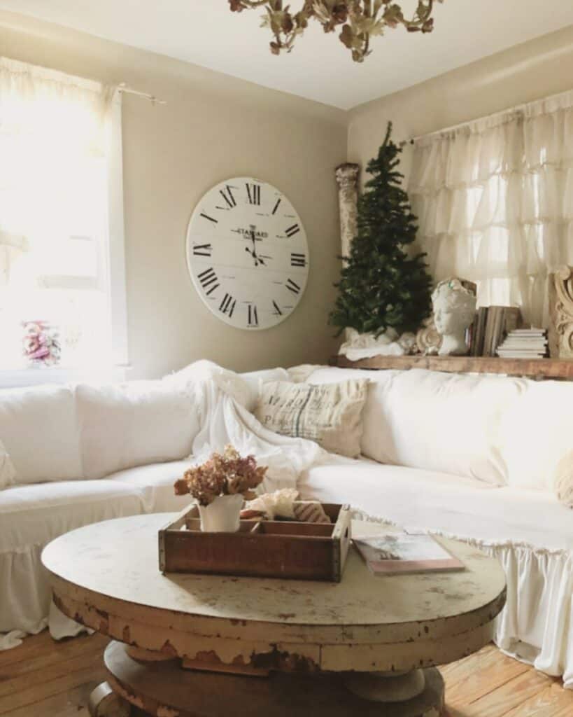 Shabby-chic Living Room With Vintage Flair