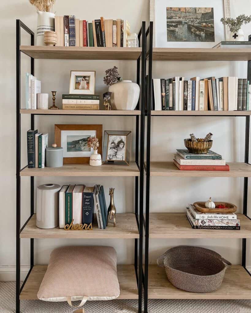 Shelves With Varying Amounts of Decor