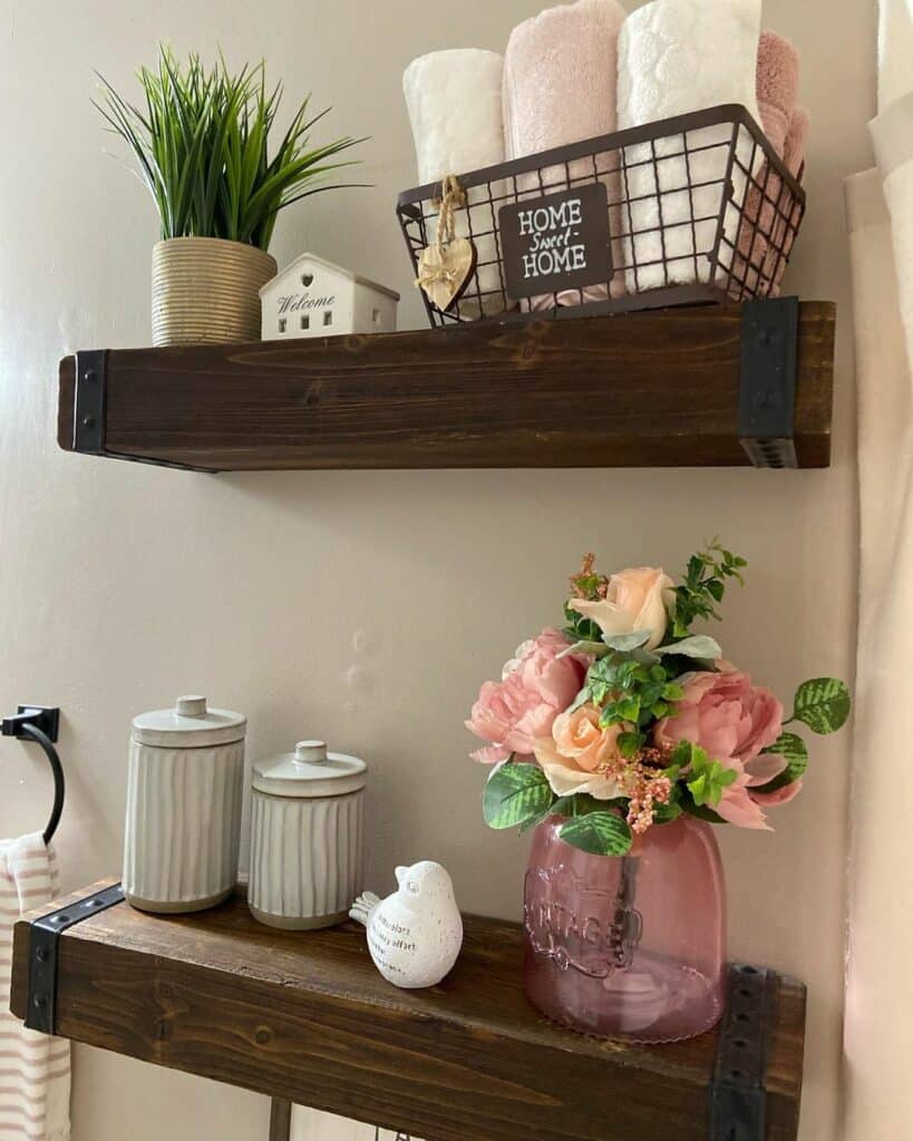 Shelving Styles With Colorful Flowers