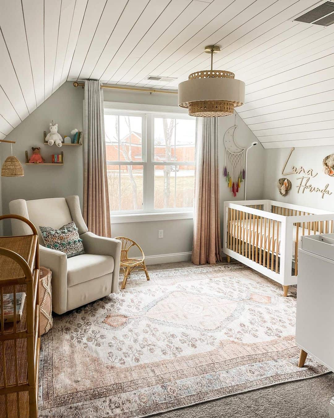 Slanted Ceiling Nursery With a Cozy Design Soul & Lane