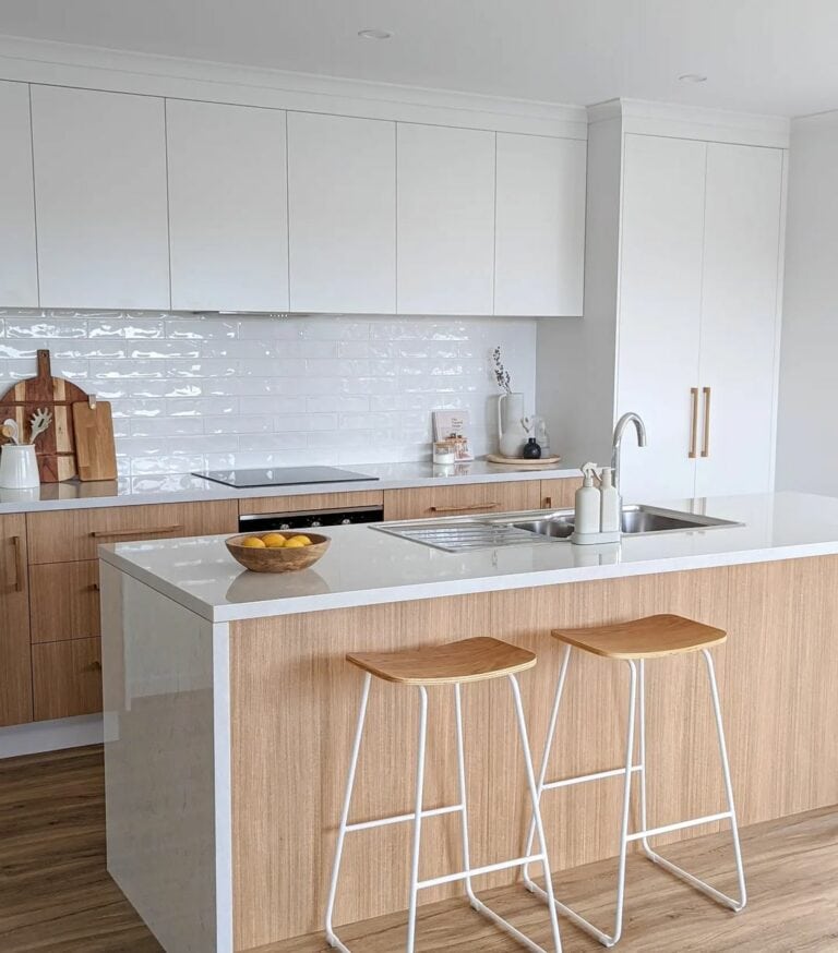 Soft Contrast of Wood and White
