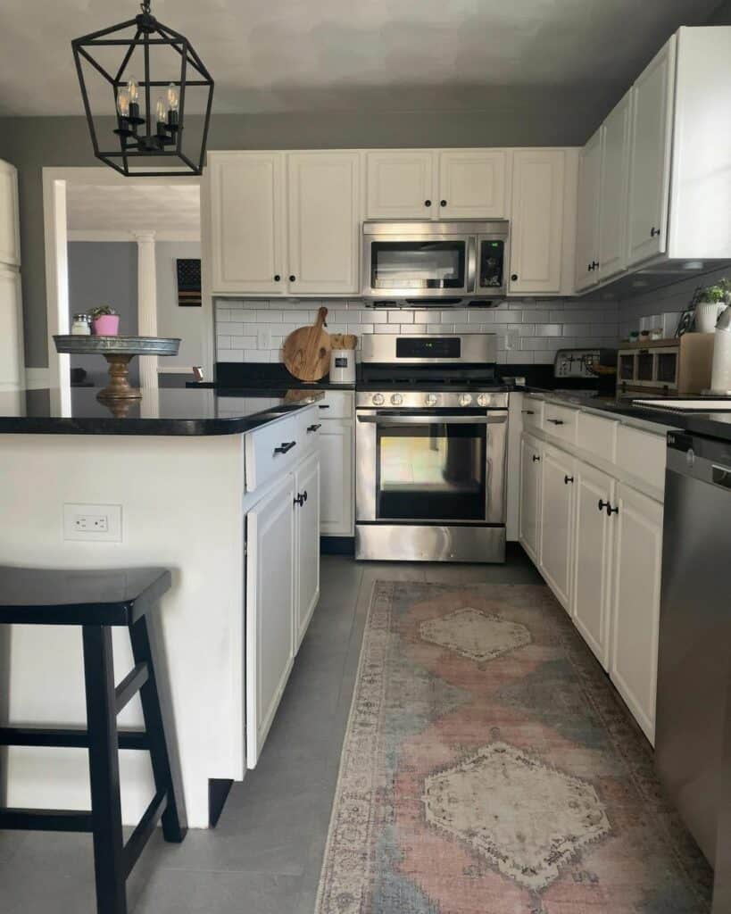 Stainless Steel in Black and White Kitchen