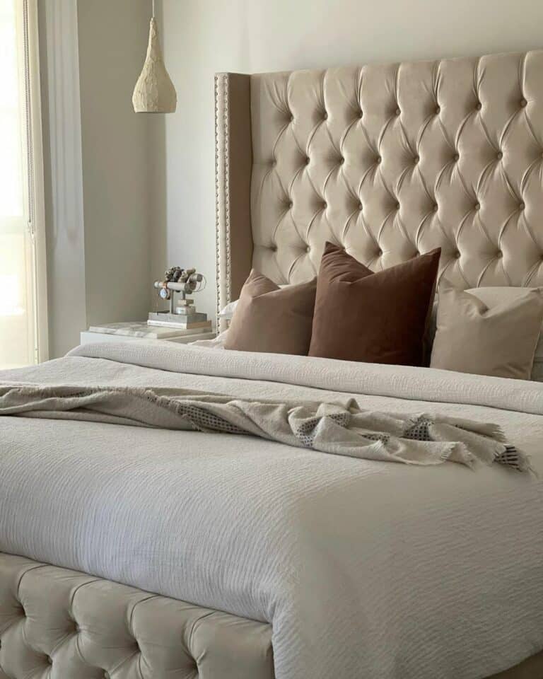 Studded and Tufted Bed Frame