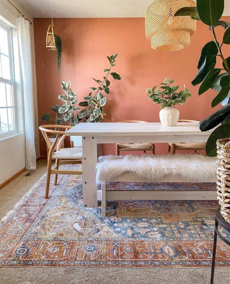 Tangerine Wall for a Vibrant Bohemian Look
