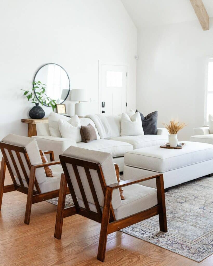 Vintage Oriental Rug With White Couch Soul & Lane