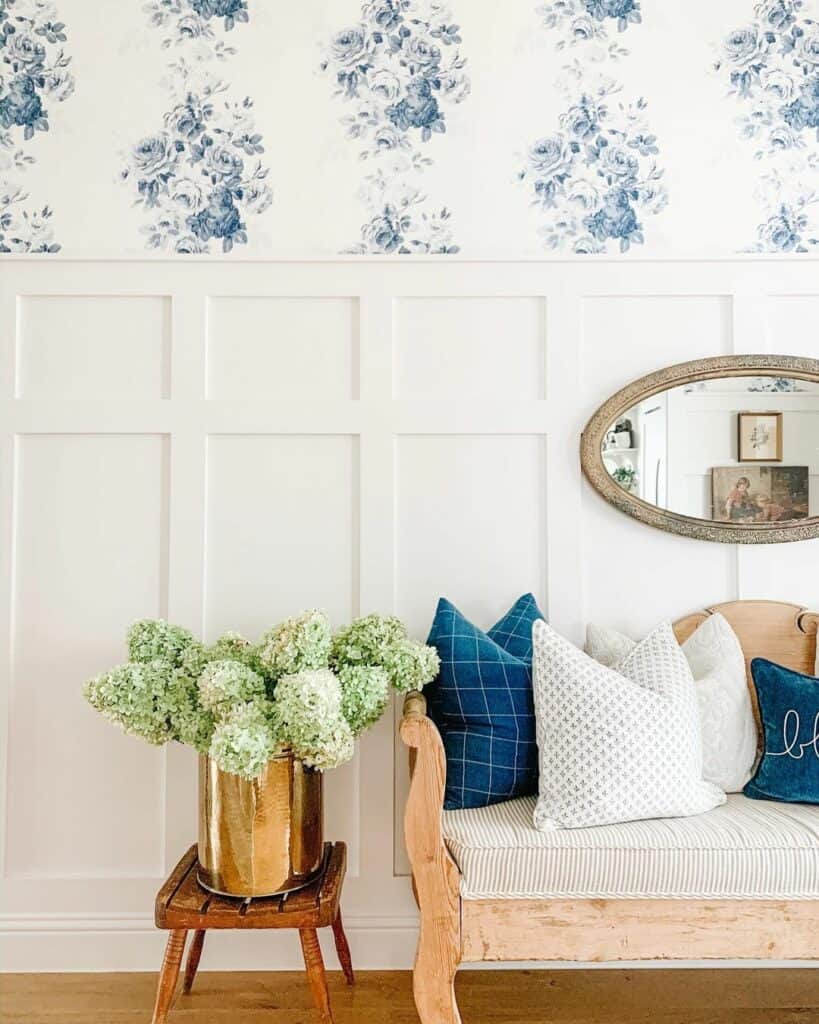 Wainscoting Decorates a Charming Seating Area
