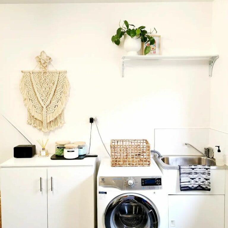 White Bohemian Laundry Decor