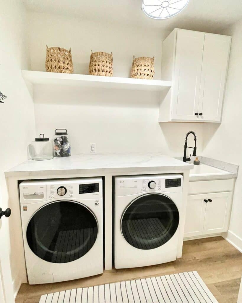 White Walls To Brighten a Laundry Room