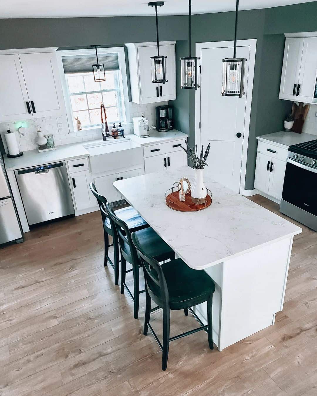 White and Gray Kitchen With Black Accents - Soul & Lane
