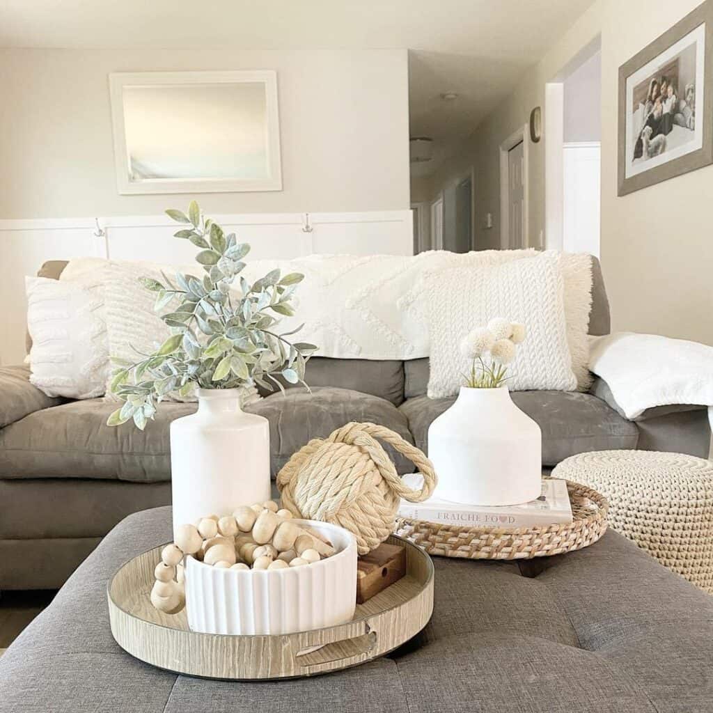 Woven Accessories as Living Room Centerpiece