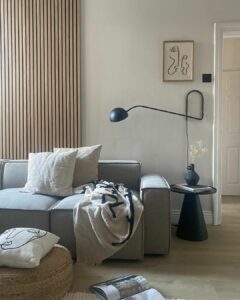 Slatted Paneling on a Neutral Wall