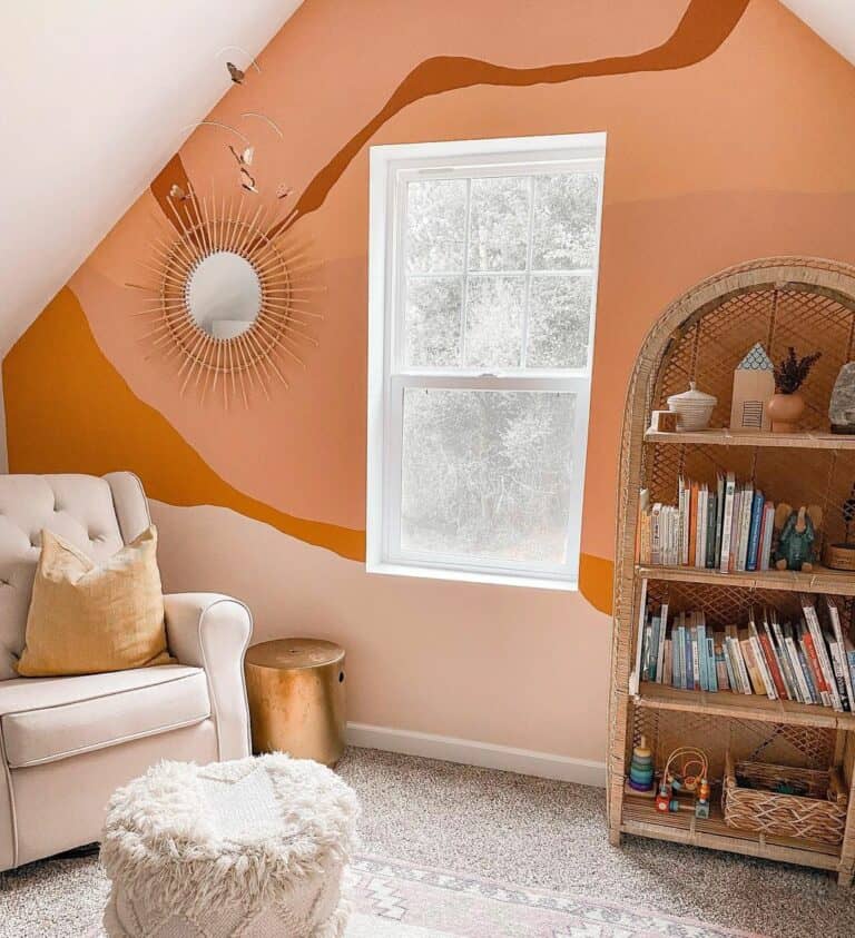 Colorful Orange Accent Wall