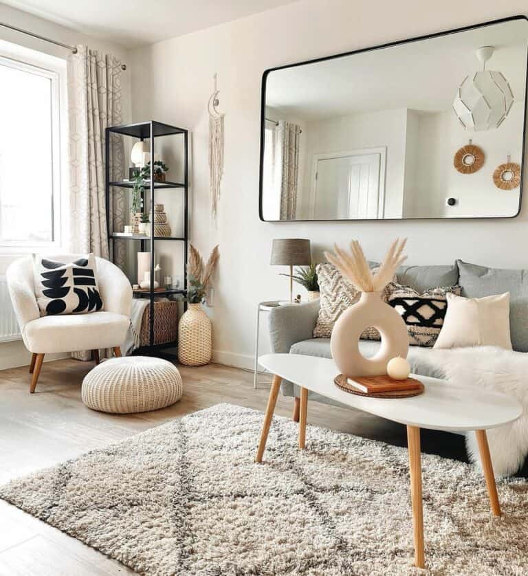 Playful Shapes in Neutral Living Room