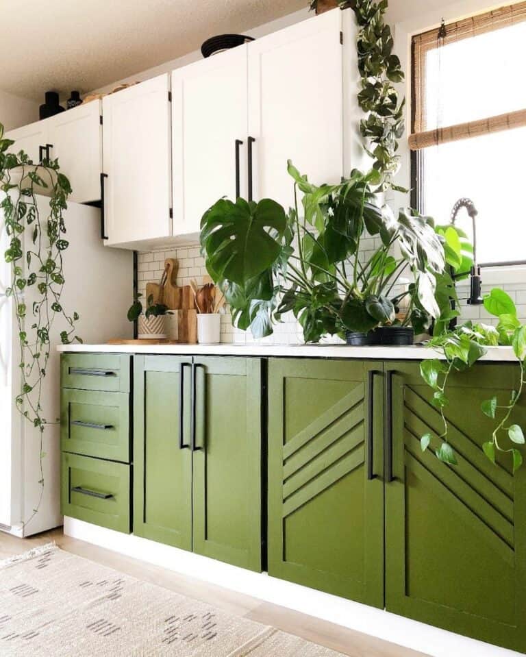 View of The Real Deal on Green Kitchen Cabinets: Regrets and Revelations