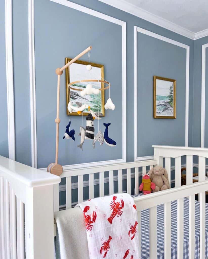 Contrasting White Trim With Blue Walls