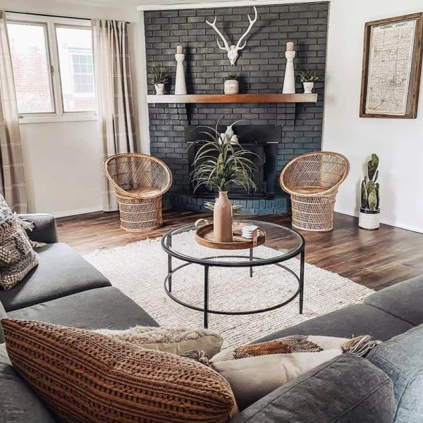 farmhouse decor above fireplace