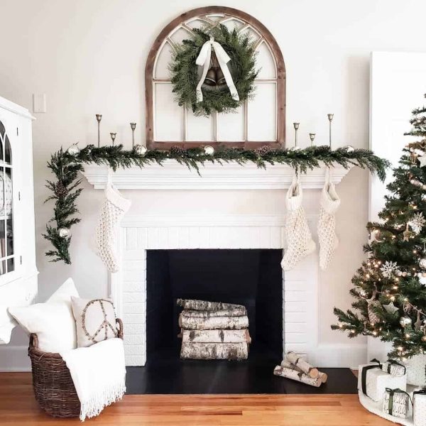 farmhouse decor above fireplace