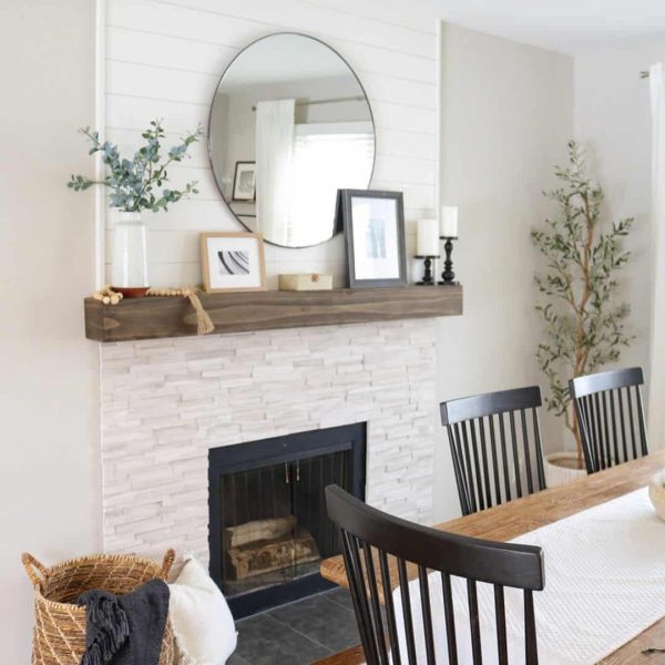 farmhouse decor above fireplace